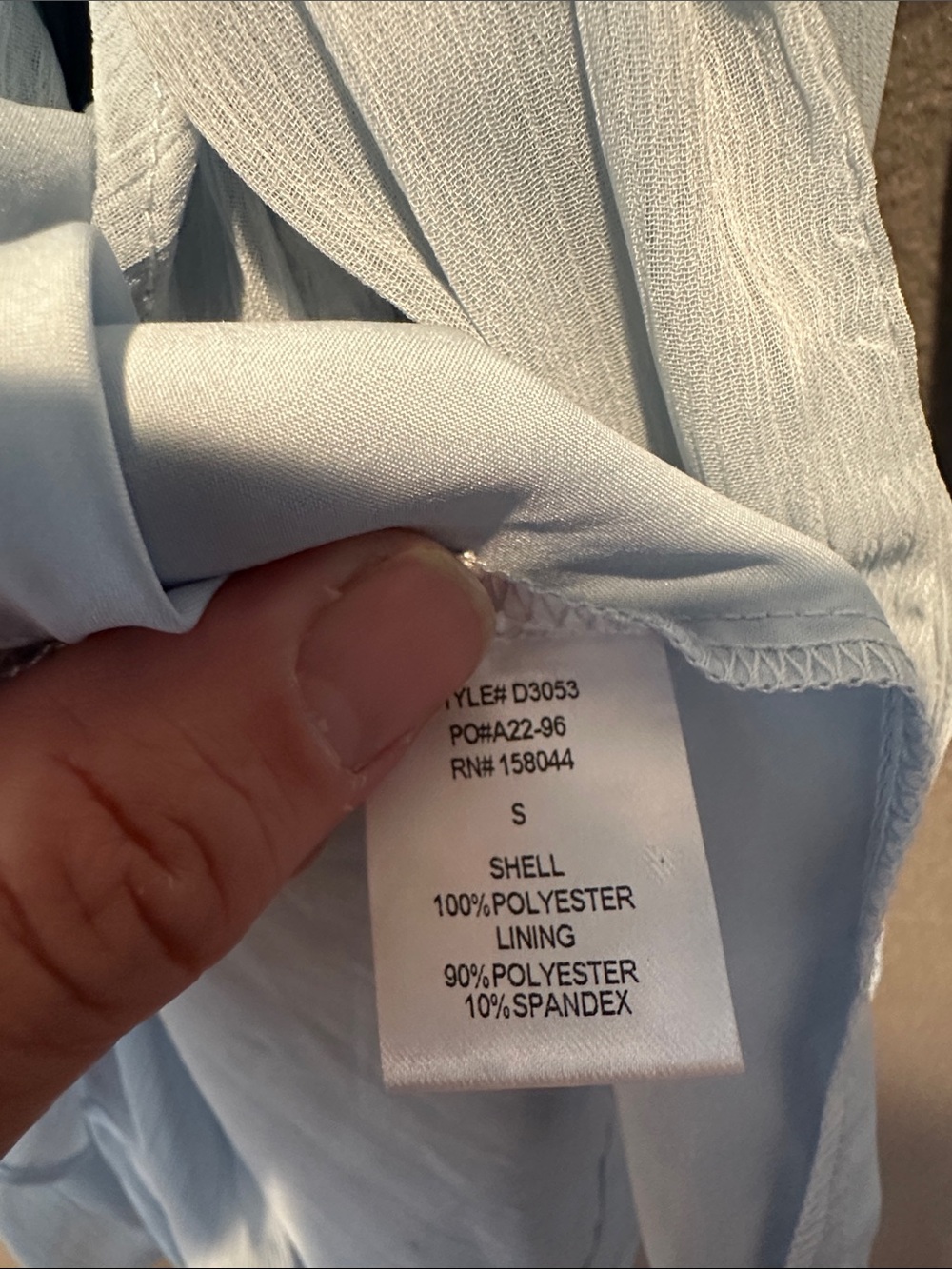 Lena Light Blue Ruffle Wrap Long Sleeve Dress - Picture 3 of 4